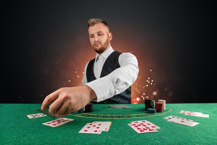 Grid permainan Jewels of Prosperity dengan simbol-simbol permata dan emas